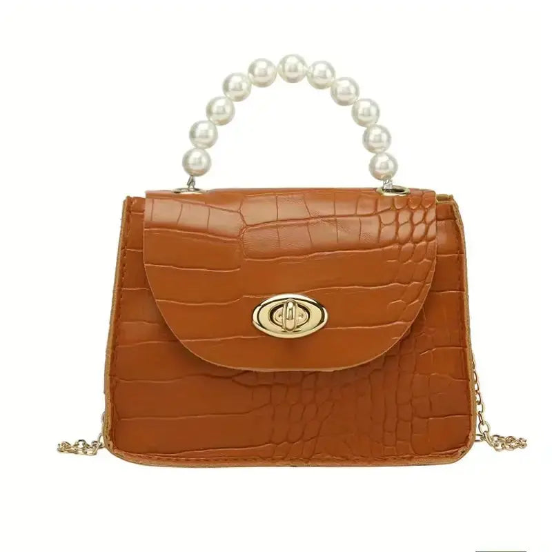 Minimalist Crocodile Embossed Women's Satchel Bag