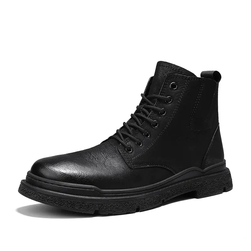 Men's High-Top Leather Martin Boots in British Style