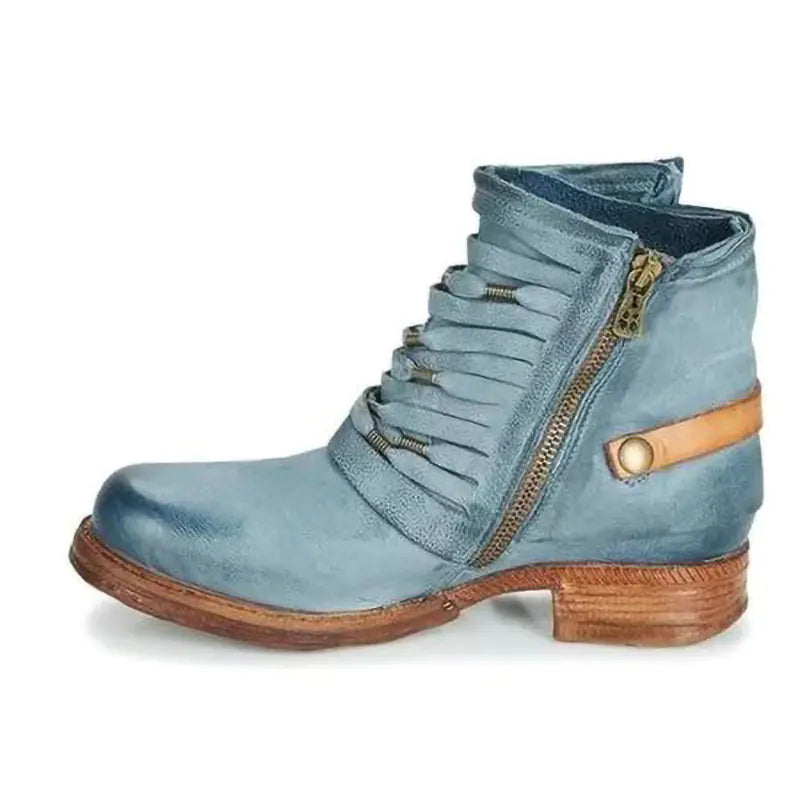 Women’s Chunky Heel Tassel Ankle Martin Boots
