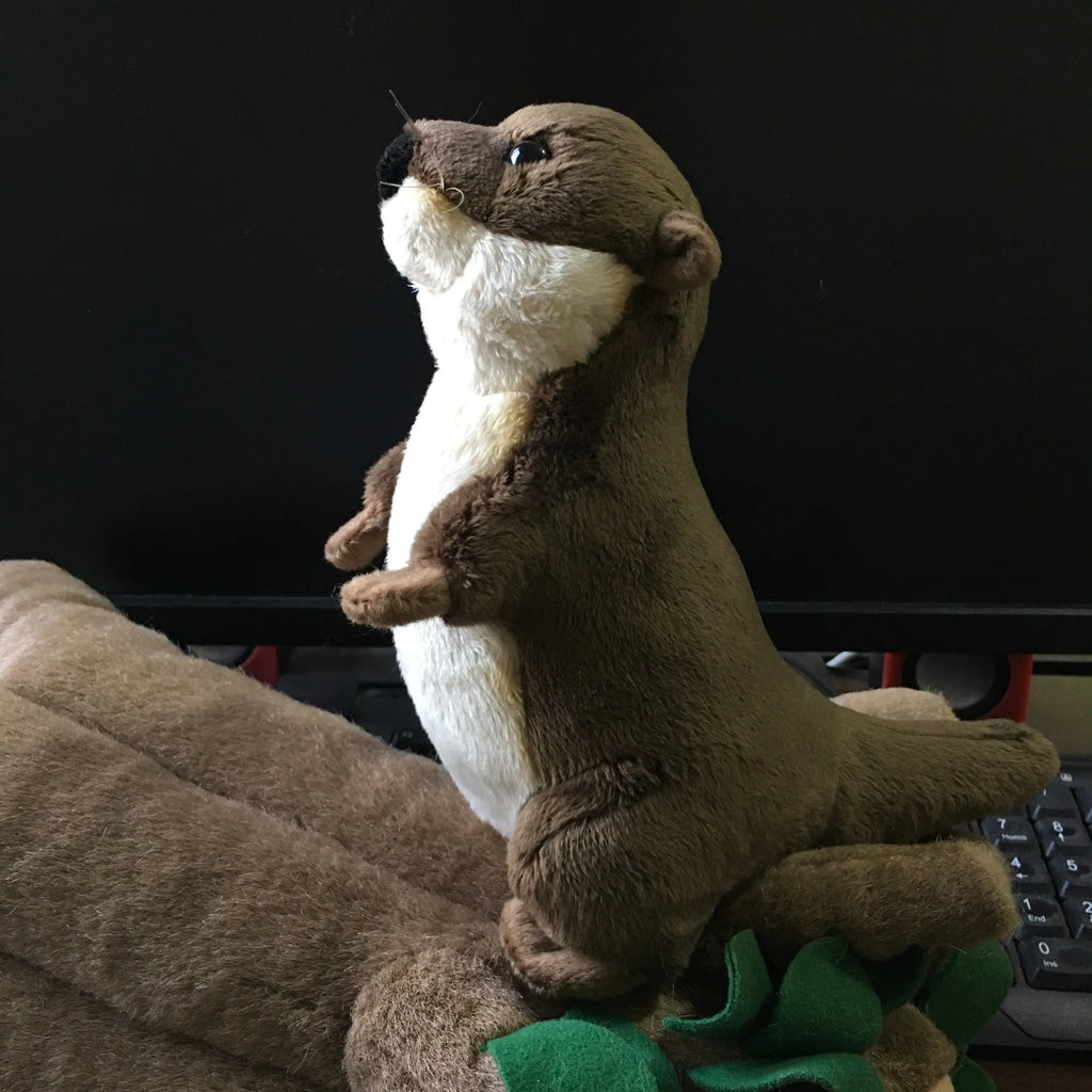 Customizable Plush Otter Mascot with Logo Design