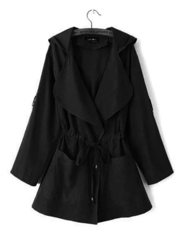 Lightweight Hooded Trench Coat (Mid-Length)