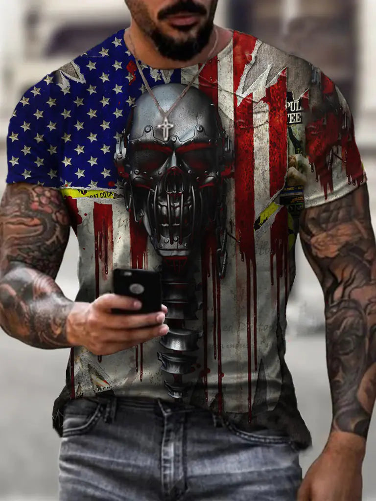 Men's Short Sleeve T-Shirt 3D Digital Print GULF