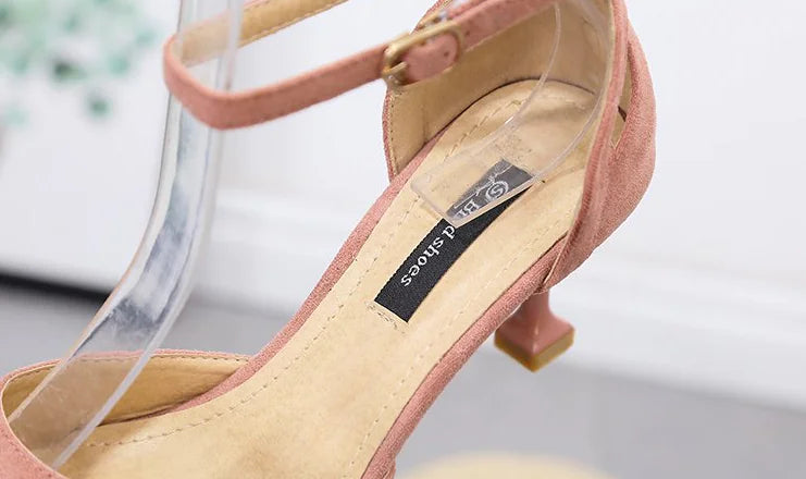 Chic Pointed Toe Heels with Ankle Strap for Women