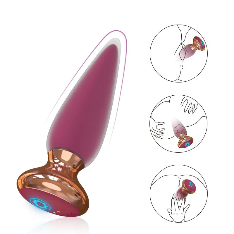 Vibrating Silicone Anal Plug for G-Spot Stimulation