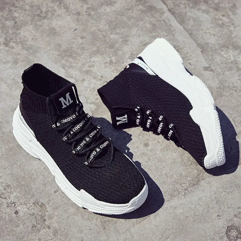 Casual High-Top Sneakers for Men with Chunky Design