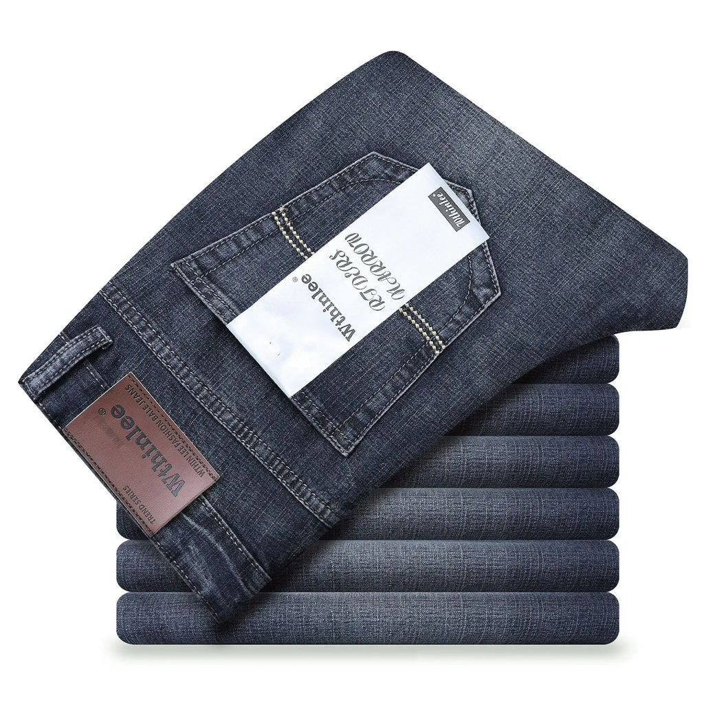 Wthinlee Men's Loose Fit Stretch Denim Business Pants