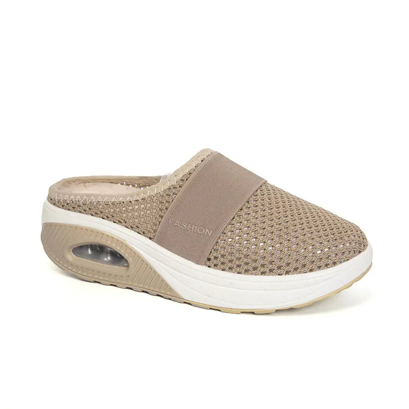 Plus Size Wedge Heel Baotou Mesh Casual Slippers