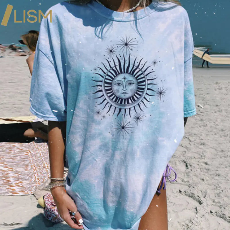 Graphic Harajuku Tie-Dye T-Shirt for Women - Summer