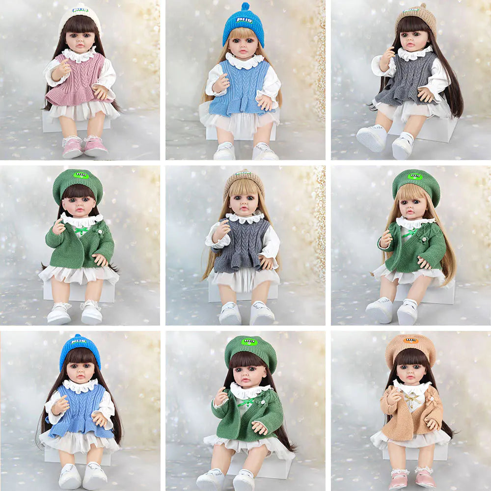 55cm Reborn Doll with Sweater Outfit for Girls