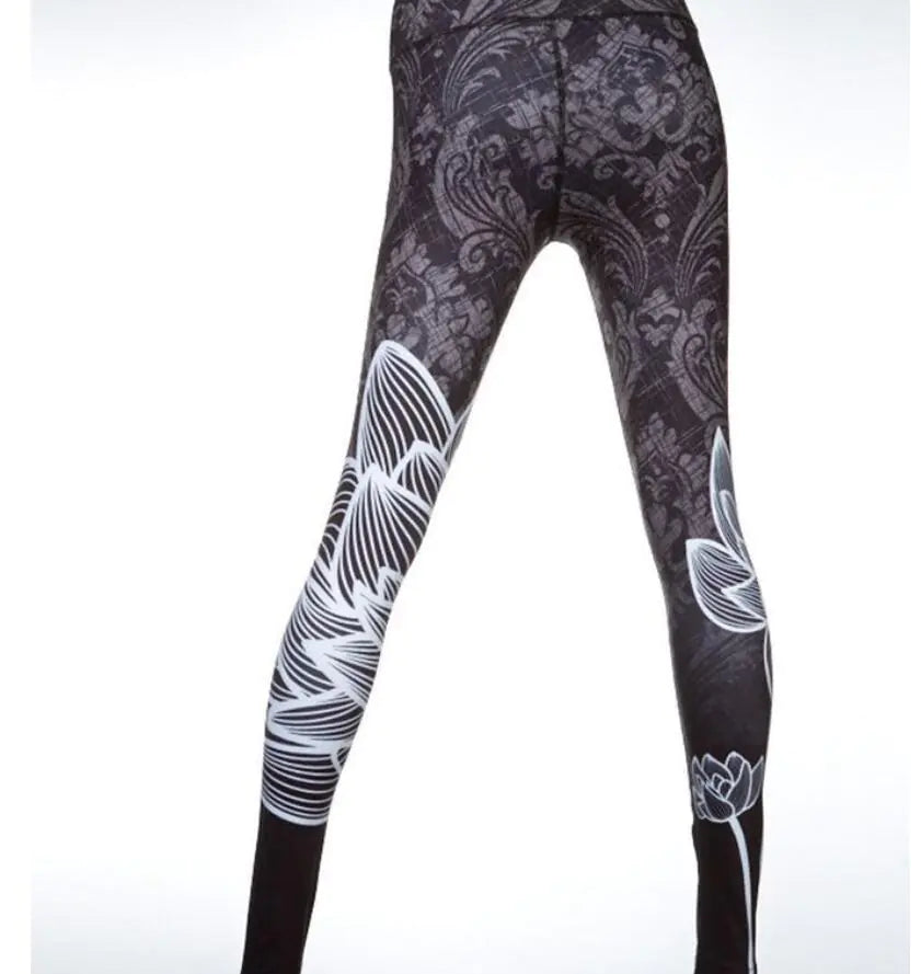 Digital Printed High-Waist Yoga Leggings with Stretch