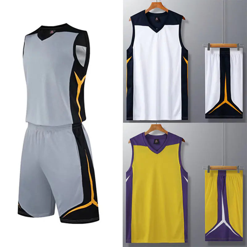 Men's College Basketball Uniform Set with Custom Shorts