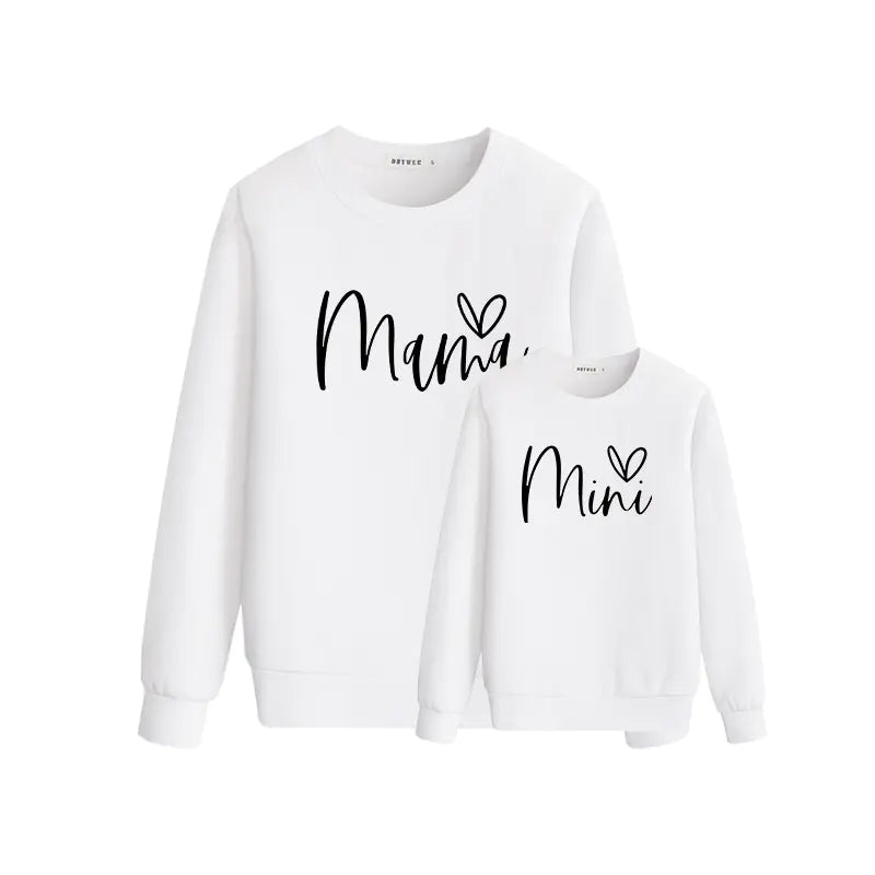 Mother-Daughter Round Neck Pullover Sweater Set