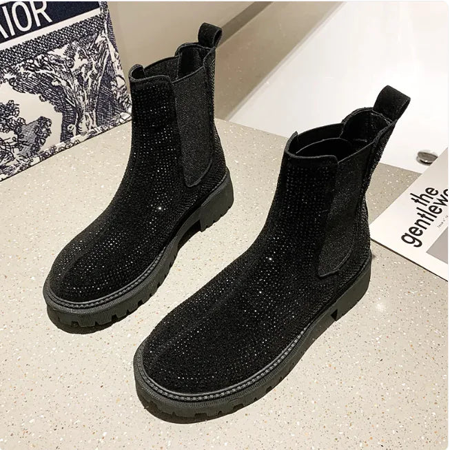 Botas Martin de tacón grueso con plataforma británica para mujer