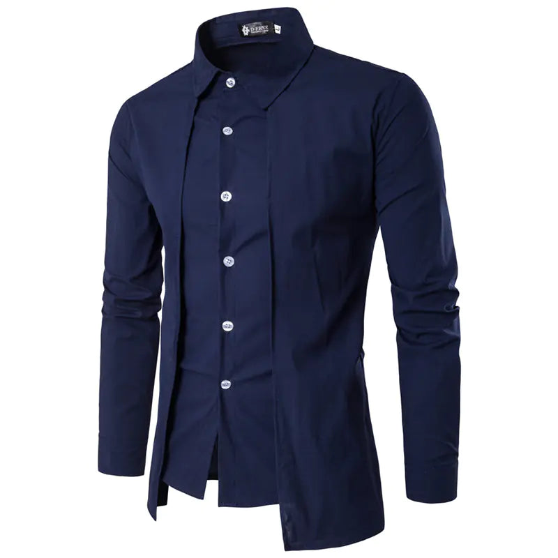 Men's Slim Fit Long Sleeve Shirt - New Style Two-Piece