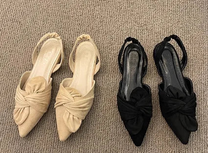 Flat Bottom Bow-Knot Pointed Toe Women's Shoes