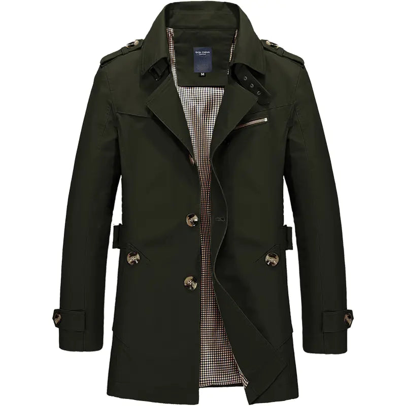 Men's Casual Mid-Length Trench Coat and Jacket