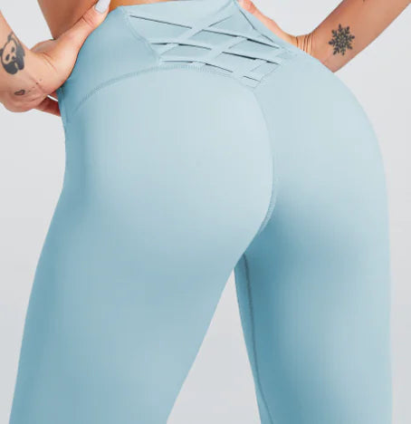 High-Waisted Butt-Lifting Mesh Yoga Pants for Women