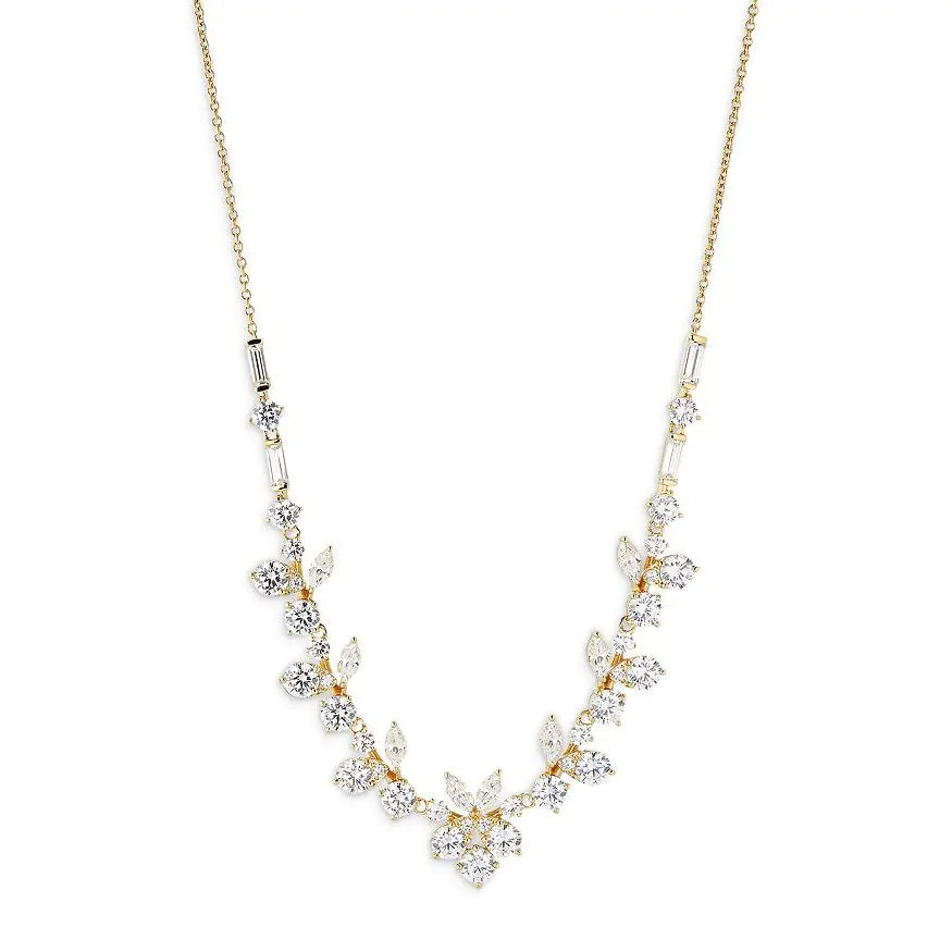 18K Gold-Plated Tassel Zircon Cuban Chain Necklace