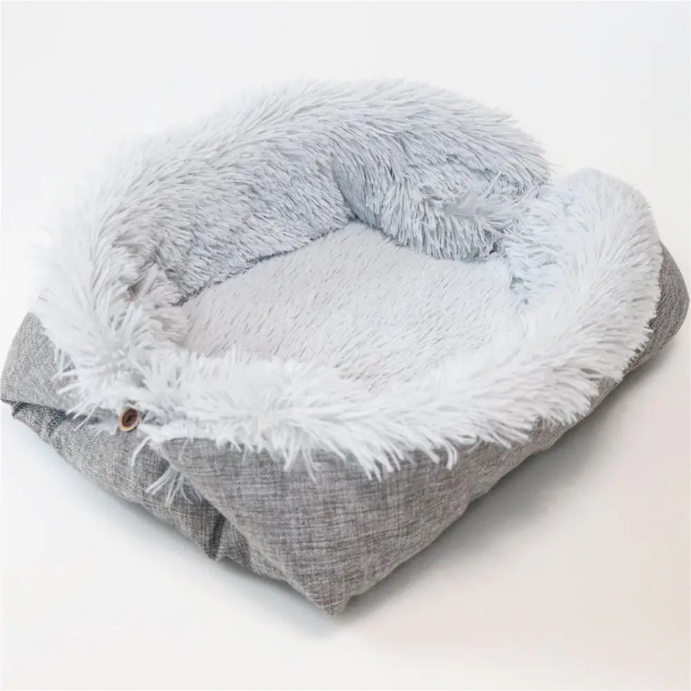 Dual-Use Cat Bed with Sleep Blanket and Tunnel