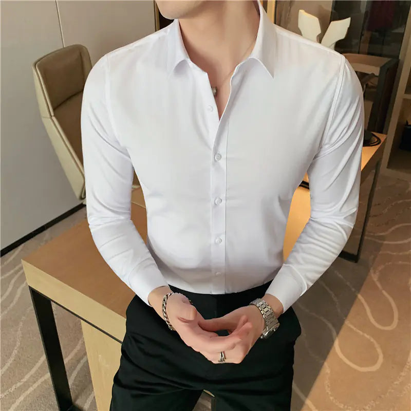 Summer Men's Slim Fit Long Sleeve Shirt