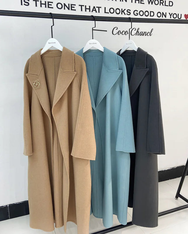 Double-sided Cashmere Coat Suit for Women (Medium Length)