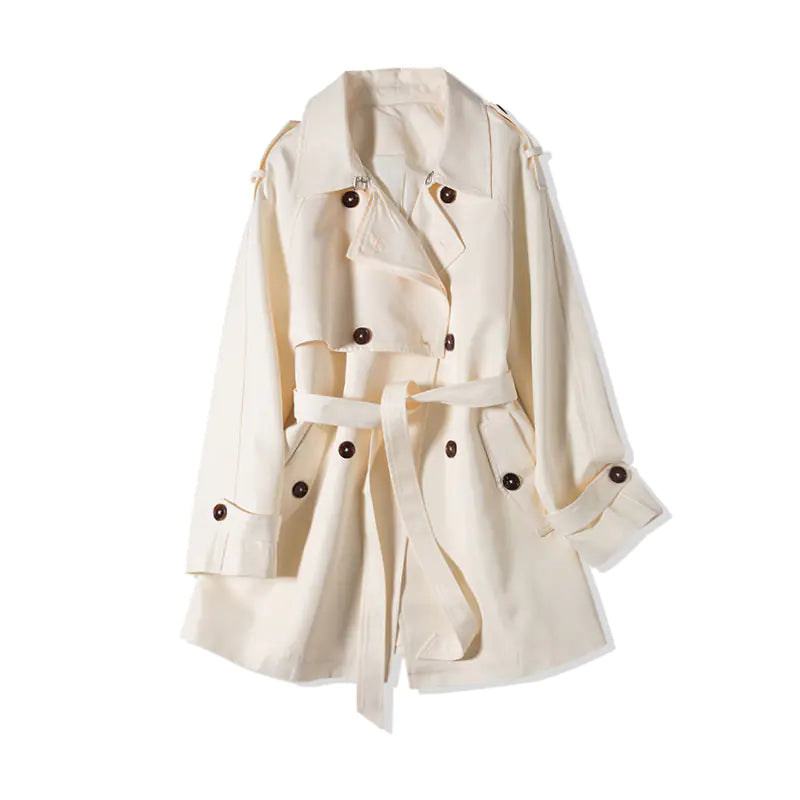 Trendy High-End White Windbreaker Jacket for Women