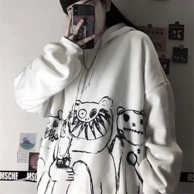 Cool Tie Dye Harajuku Hoodie for Women - Gothic Style