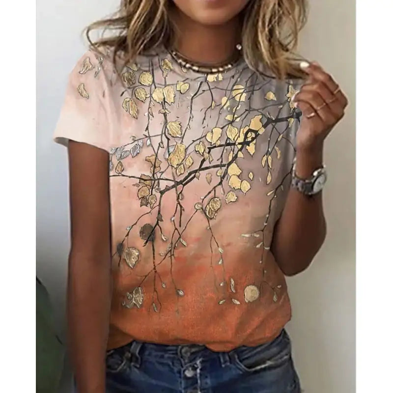 Floral Short Sleeve Women's T-Shirt