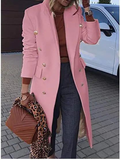 Mid-Length Woolen Coat for Women
