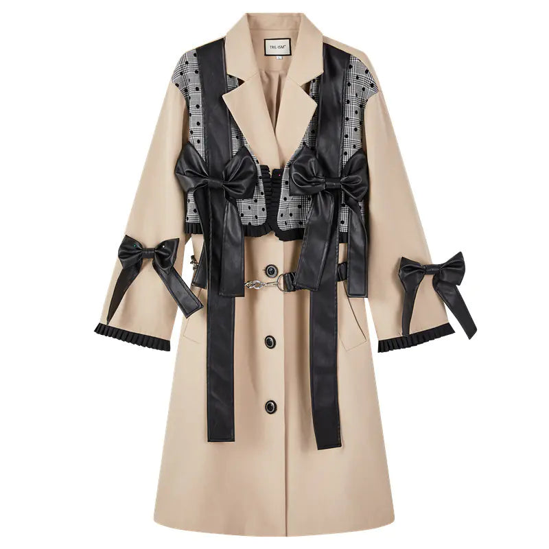 Loose British Style Khaki Windbreaker Long Coat